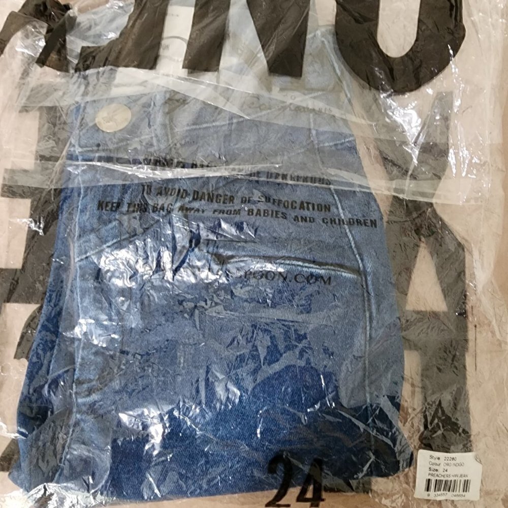 NWT One Teaspoon Preachers High Waist Organic Cotton Snap Cuff Jean Indigo Sz 24 - Picture 15 of 15